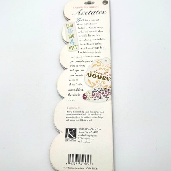 K and Company Sentiments To Go Sticker Acetate Transfer Sheet Sets Retired - Picture 7 of 11